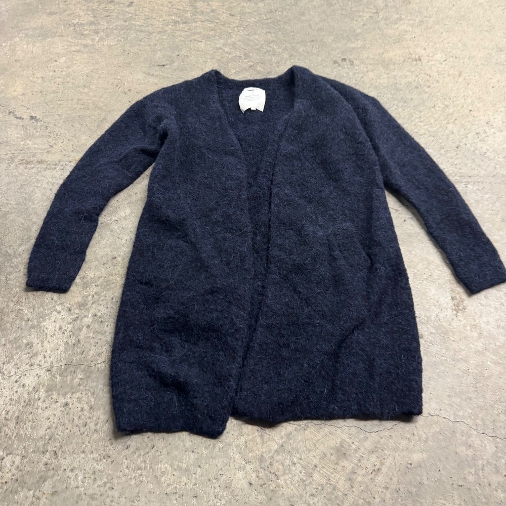 Part Two Alpaca Blend Knit Navy Cardigan S/S Minimalist Preppy Cozy Quiet Luxury